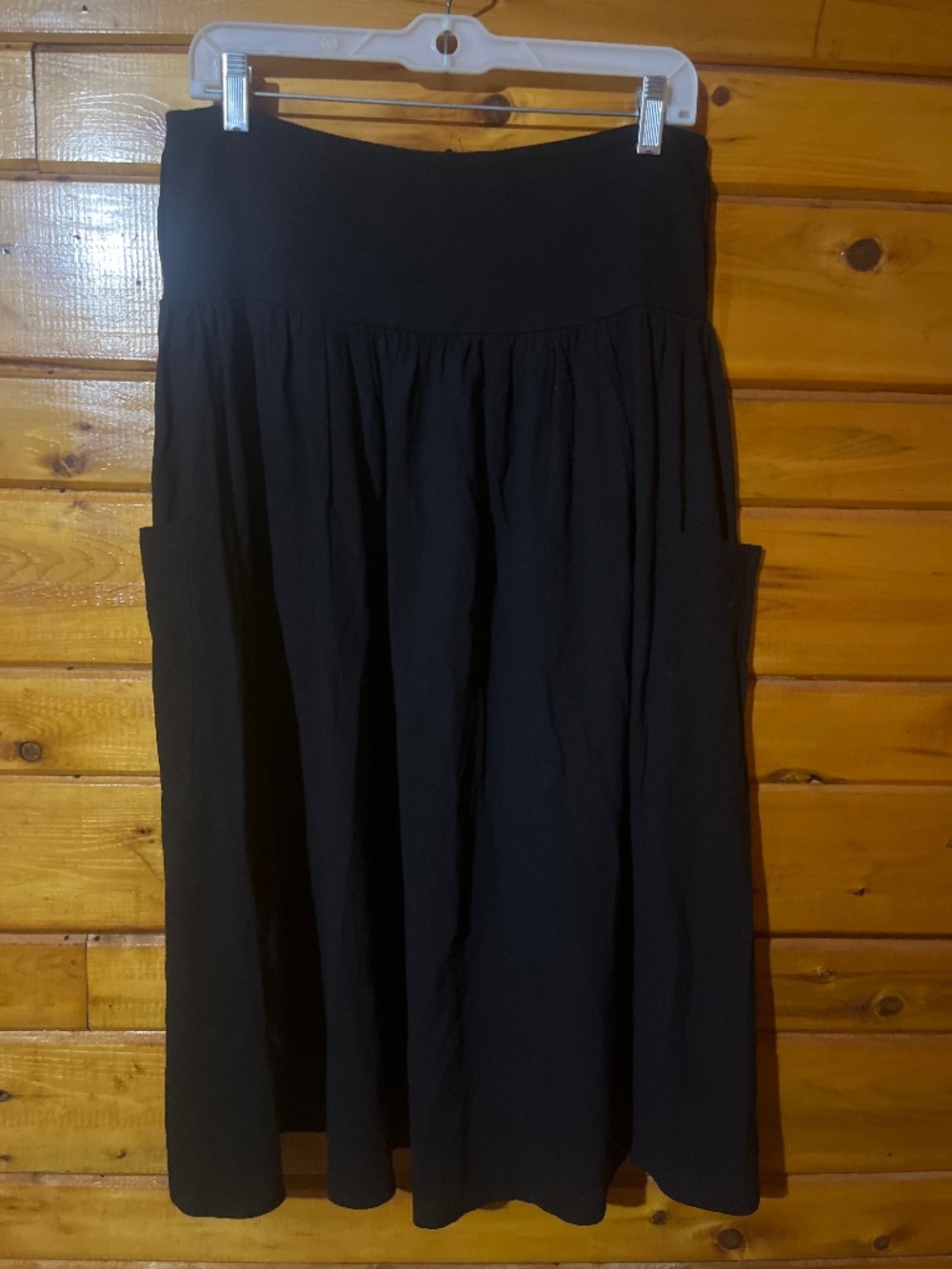 Black High waist yoke skirt a-line